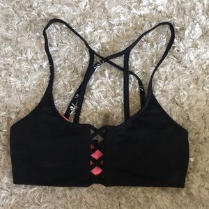 Pink by Victoria secret black swim top